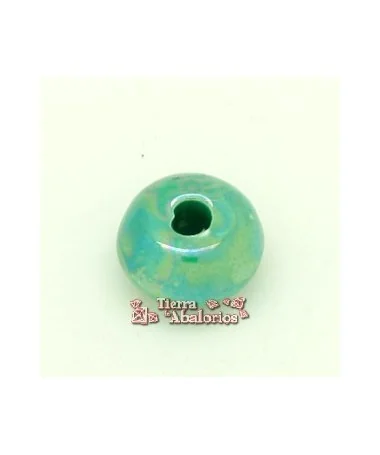Cerámica Rondel 14x8mm Agujero 3,5mm Verde Turquesa Irisado https://tierradeabalorios.com/uploads/productos/fotoarticulo7598_1.png
