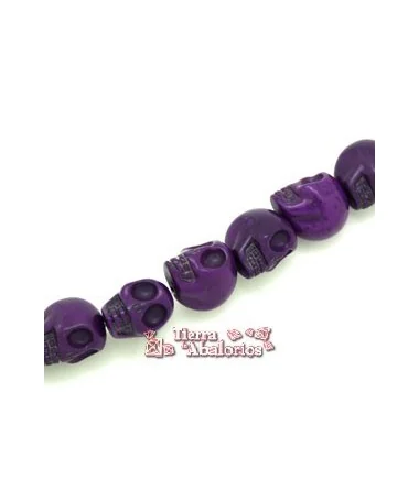 Calavera Howlita 20x14mm Agujero 1,6mm, Púrpura Calavera Howlita 20x14mm Agujero 1,6mm, Púrpura