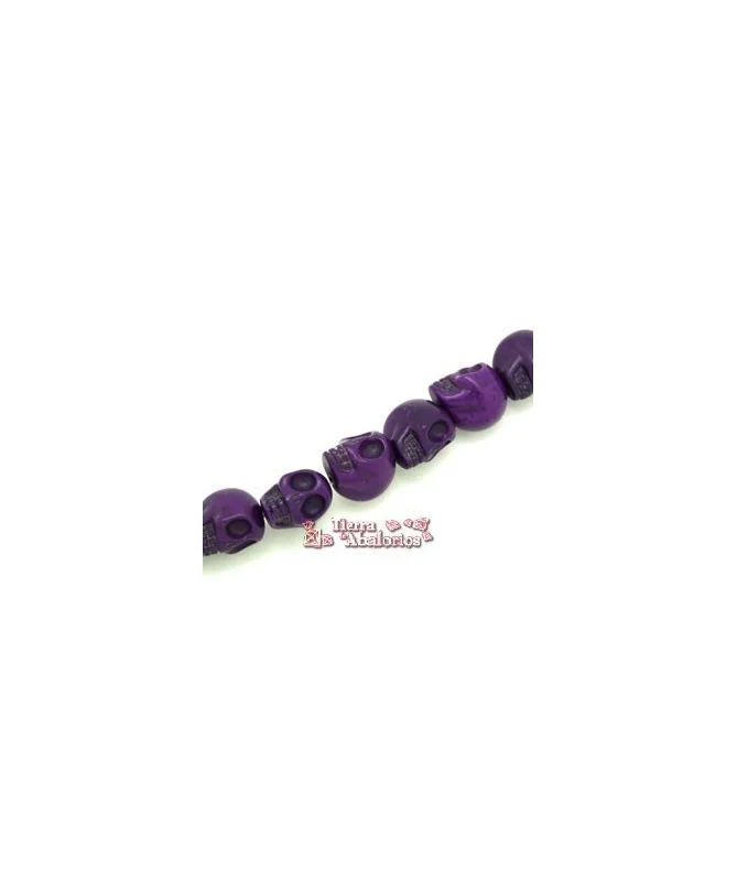 Calavera Howlita 20x14mm Agujero 1,6mm, Púrpura Calavera Howlita 20x14mm Agujero 1,6mm, Púrpura