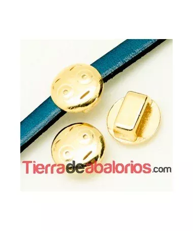 Emoticono 10mm Agujero 6x2mm Perplejo, Dorado