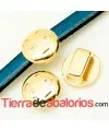 Emoticono 10mm Agujero 6x2mm Perplejo, Dorado