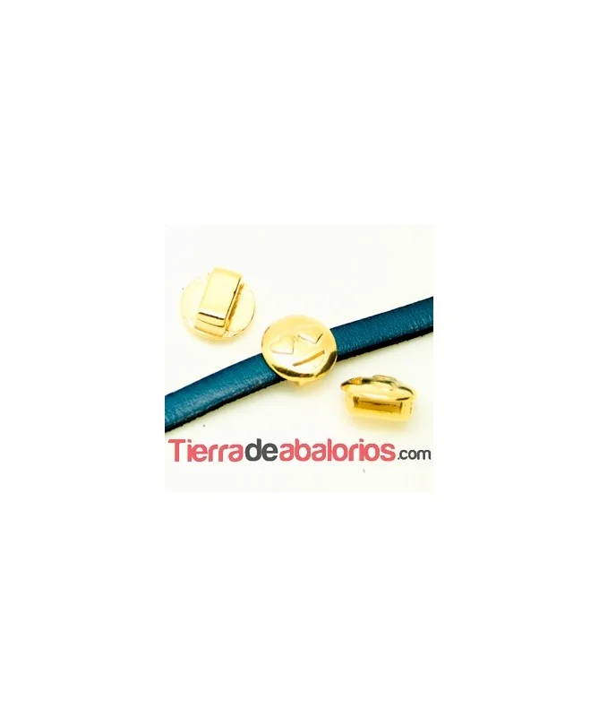 Pasador Emoticono 10mm Agujero 6x2mm Enamorado Dorado