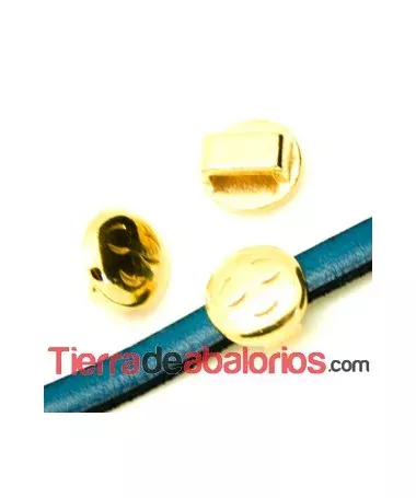 Emoticono 10mm Agujero 6x2mm Sonrisa Inocente, Dorado
