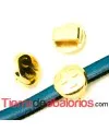 Emoticono 10mm Agujero 6x2mm Sonrisa Inocente, Dorado