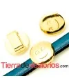 Emoticono 10mm Agujero 6x2mm Sonrisa Cariñosa, Dorado