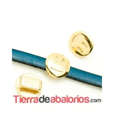 Emoticono 10mm Agujero 6x2mm Risas, Dorado