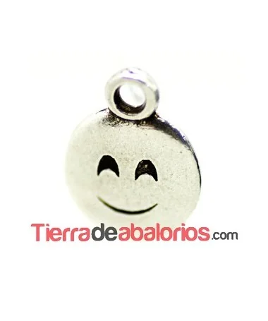 Colgante Emoticono 8mm Sonrisa Cariñosa Plateado