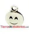 Colgante Emoticono 8mm Sonrisa Cariñosa Plateado
