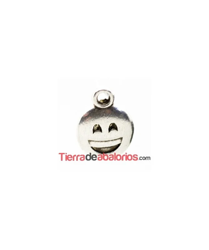 Colgante Emoticono 8mm Sonrisas Plateado