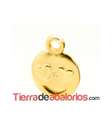 Colgante Emoticono 8mm Enamorado Dorado