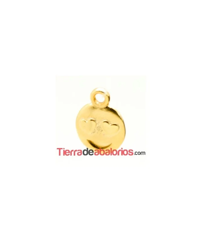 Colgante Emoticono 8mm Enamorado Dorado