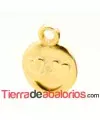 Colgante Emoticono 8mm Enamorado Dorado