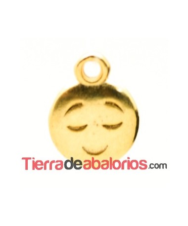 Colgante Emoticono 8mm Sonrisa Inocente Dorado