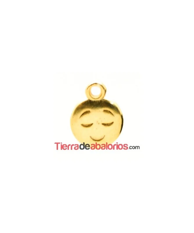Colgante Emoticono 8mm Sonrisa Inocente Dorado