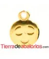 Colgante Emoticono 8mm Sonrisa Inocente Dorado