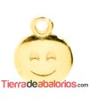 Colgante Emoticono 8mm Sonrisa Cariñosa Dorado