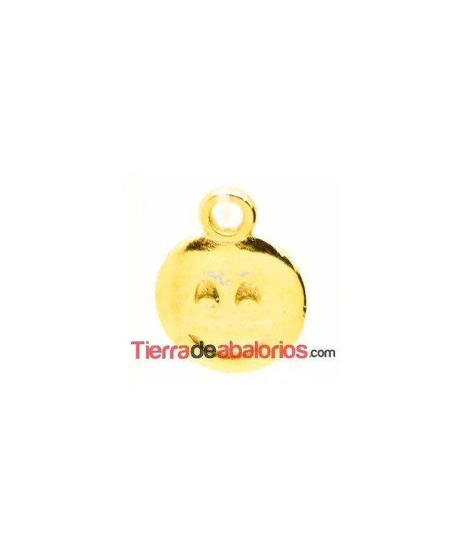Colgante Emoticono 8mm Sonrisas Dorado