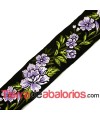 Pasamaneria Flores 50mm Negro y Lila