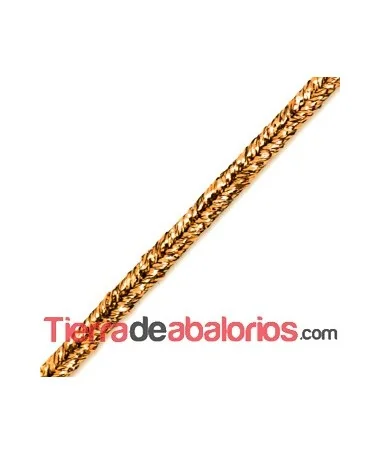 Cordón Soutache Rayón 3mm Cobre Metalizado