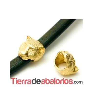 Entrepieza Regaliz Pantera 20x19mm Agujero 10x8mm, Dorada
