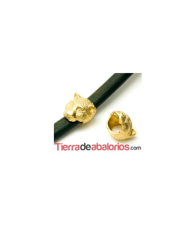 Entrepieza Regaliz Pantera 20x19mm Agujero 10x8mm, Dorada