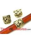 Entrepieza Regaliz Hojas 14x13mm Agujero 10x7mm, Oro Viejo