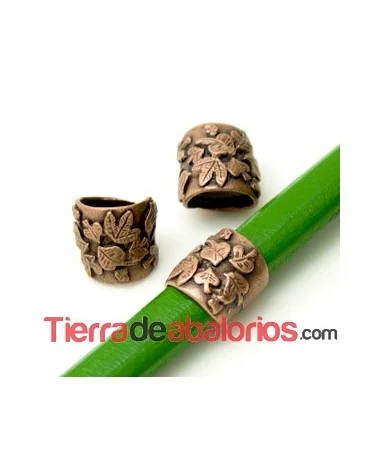 Entrepieza Regaliz Hojas 14x13mm Agujero 10x7mm, Cobre Entrepieza Regaliz Hojas 14x13mm Agujero 10x7mm, Cobre