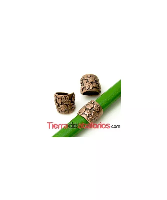Entrepieza Regaliz Hojas 14x13mm Agujero 10x7mm, Cobre