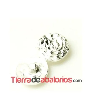 Botón con Perno para Flor 7mm Plateado