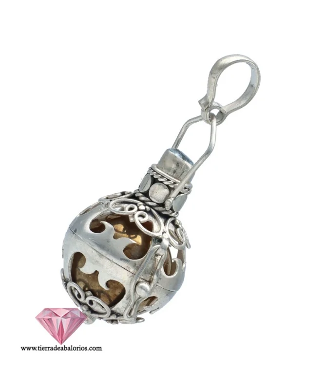 Llamador de Angeles Bola Dorada 16mm, Plata de Ley Llamador de Angeles Bola Dorada 16mm, Plata de Ley