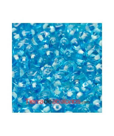 Twin Bead 2,5x5mm Aquamarine