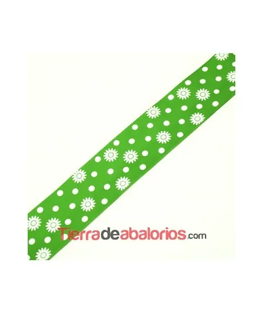Cinta Poliester 39mm Estampada Verde Fluor