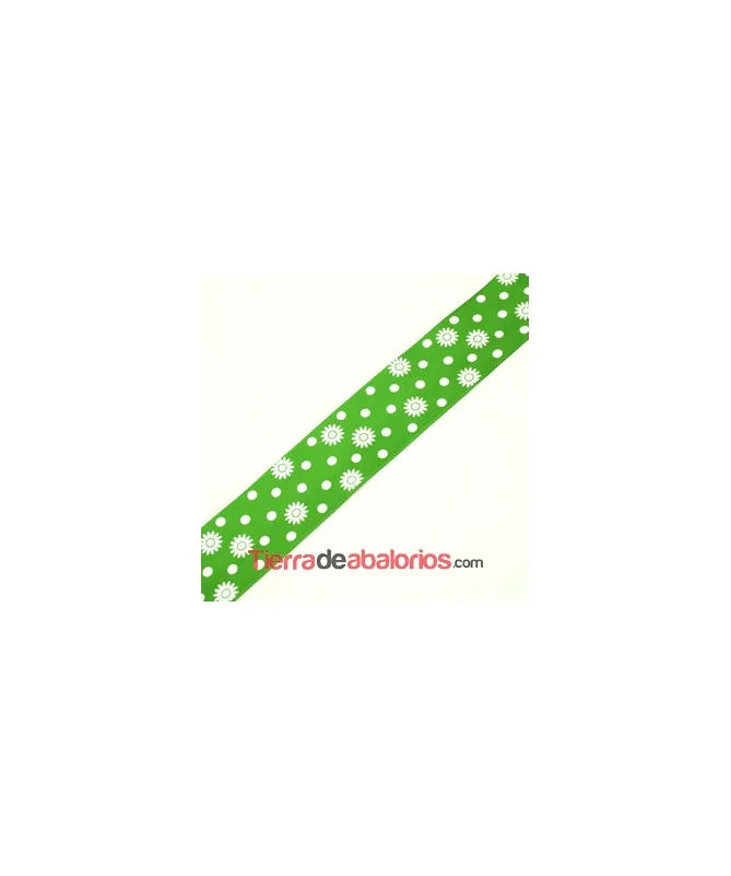 Cinta Poliester 39mm Estampada Verde Fluor