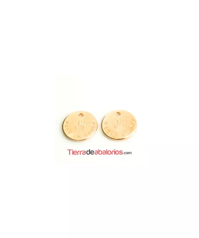 Medalla 13mm Hecho a Mano - Made In Spain, Oro Rosa