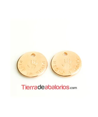 Medalla 13mm Hecho a Mano - Made In Spain, Oro Rosa