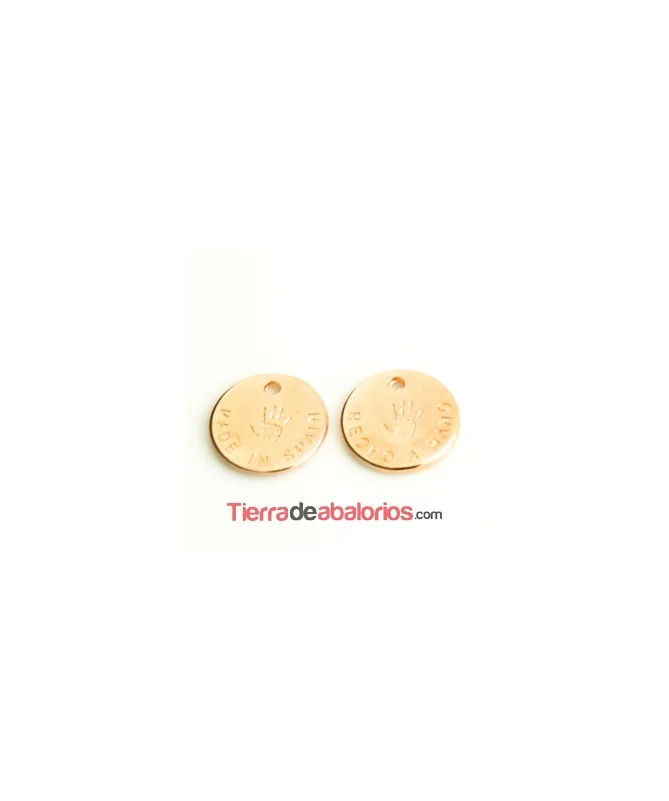 Medalla 13mm Hecho a Mano - Made In Spain, Oro Rosa
