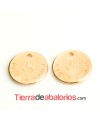 Medalla 13mm Hecho a Mano - Made In Spain, Oro Rosa