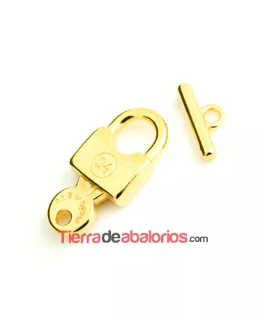 Cierre Candado 36x16mm, Dorado