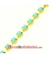 Cadena Dorada con Cabujon Acrilico SS28 Turquesa Mate