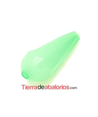 Drop Acrilico Facetado 26x12mm Agujero 2,6mm Verde