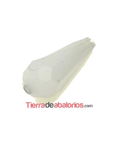 Drop Acrilico Facetado 26x12mm Agujero 2,6mm Gris