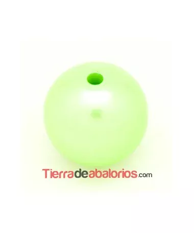 Resina Bola 14mm Agujero 2,8mm Verde Claro Perlado