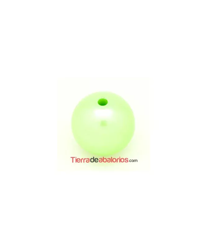 Resina Bola 14mm Agujero 2,8mm Verde Claro Perlado