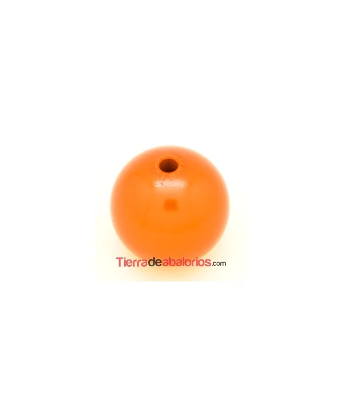 Resina Bola 14mm Agujero 2,8mm Naranja Perlado