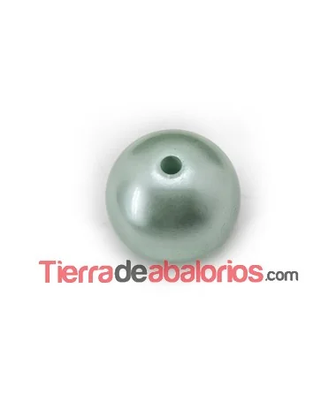 Resina Bola 14mm Agujero 2,8mm Verde Pastel Perlado