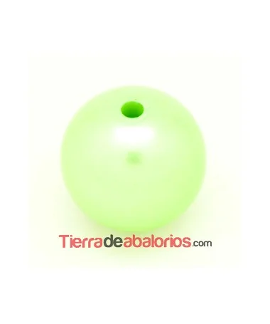Resina Bola 25mm Agujero 3,8mm Verde Claro Perlado