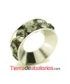 Rondel con Strass 10mm Agujero 5mm Black Diamond