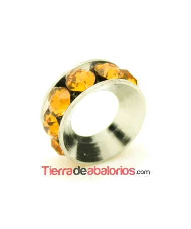Rondel con Strass 10mm Agujero 5mm Topaz