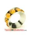 Rondel con Strass 10mm Agujero 5mm Topaz