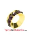 Rondel Dorado con Strass 10mm Agujero 4,3mm Amatista